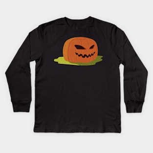 Pumpkin with cool face Kids Long Sleeve T-Shirt